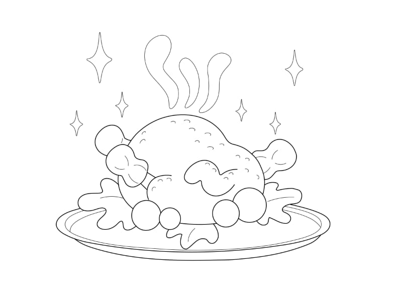 Turkey for Christmas Coloring Page