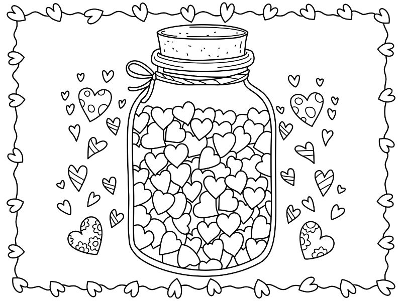 HeartCards Coloring Page