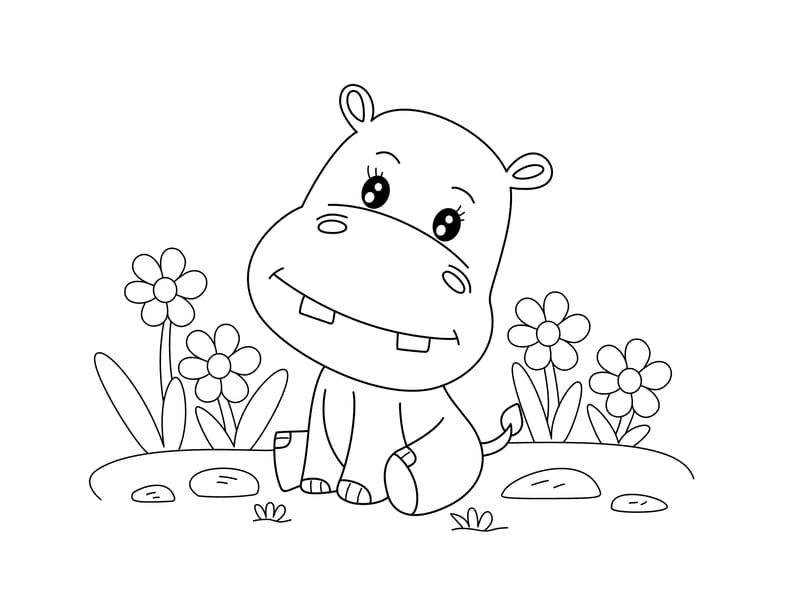 Hippo Coloring Page