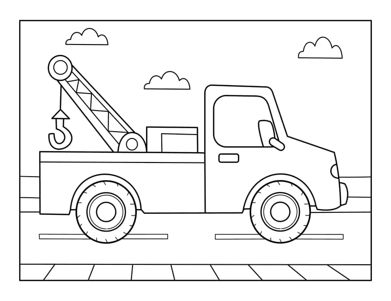 Tow Truck Coloring Page