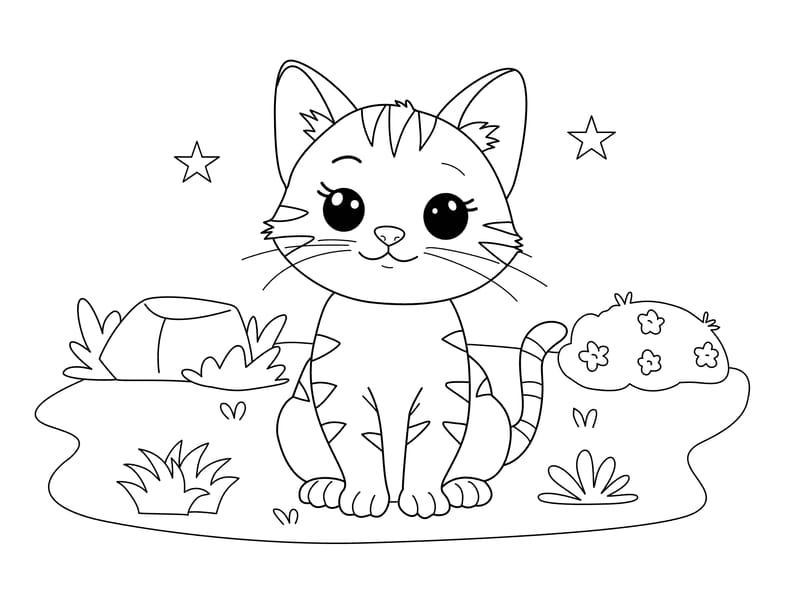 Cat Coloring Page