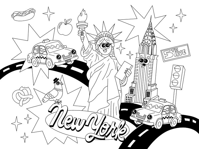 New York Coloring Page