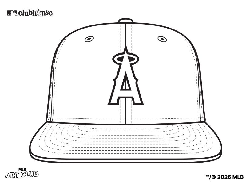 LA Angels Hat Coloring Page