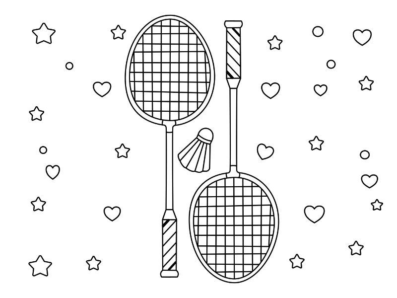 Badminton Coloring Page