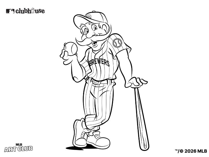 Milwaukee Brewers Bernie Brewer Coloring Page