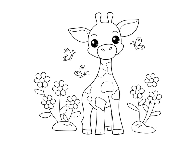 Giraffe Coloring Page