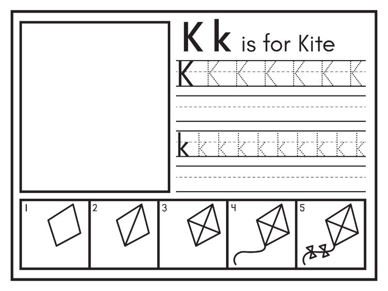 K Coloring Page