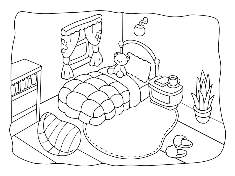 Girls Room Coloring Page