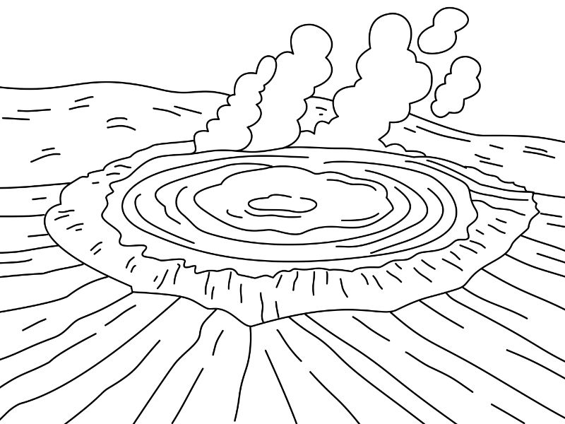 Geothermal Pools Coloring Page
