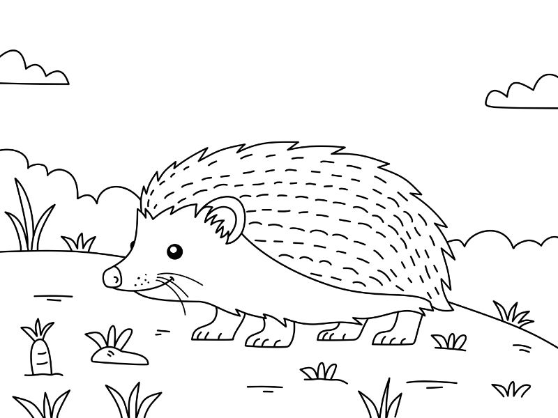 Hedgehog Coloring Page