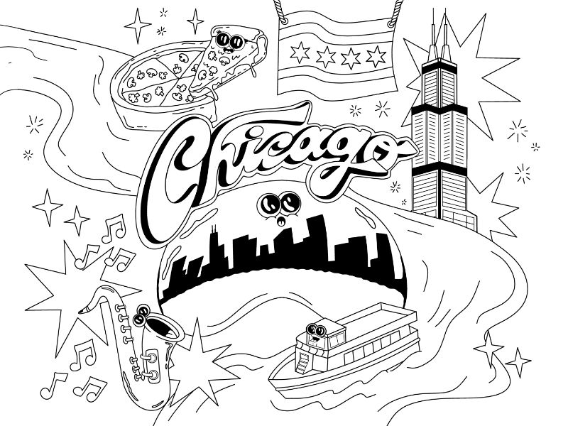 Chicago Coloring Page