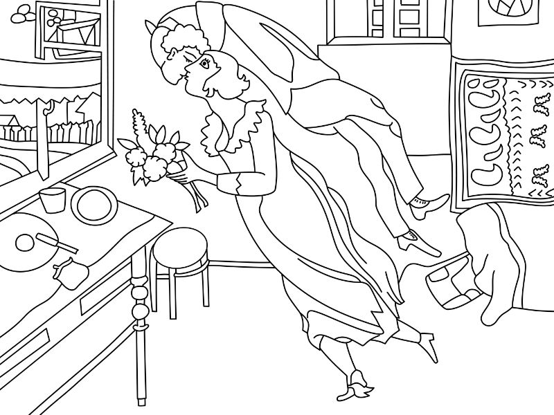 Marc Chagall: Birthday Coloring Page