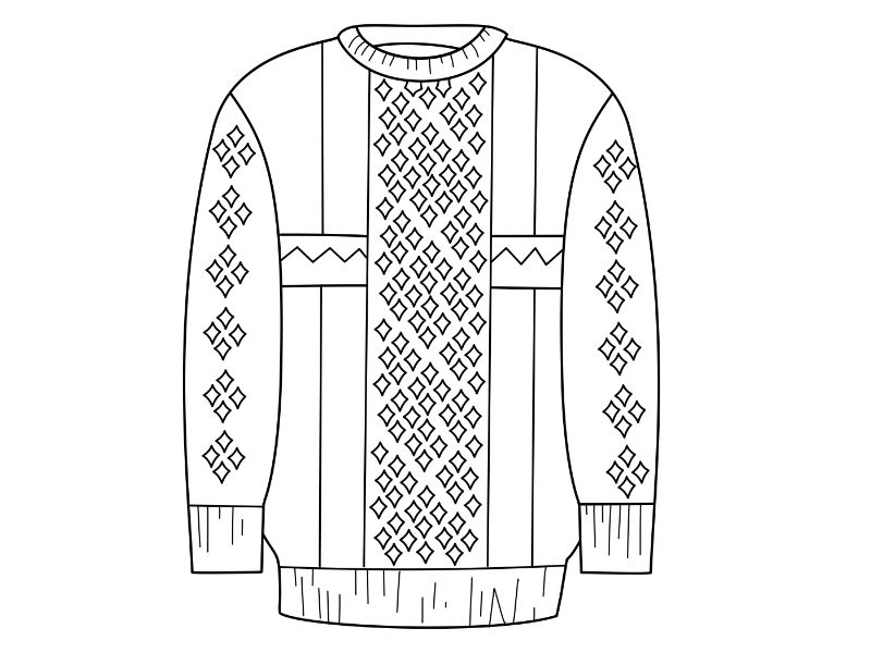 Aran Sweater Coloring Page