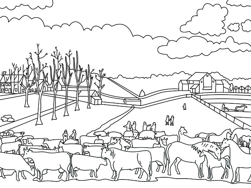 Edward Hicks: The Cornell Farm Coloring Page