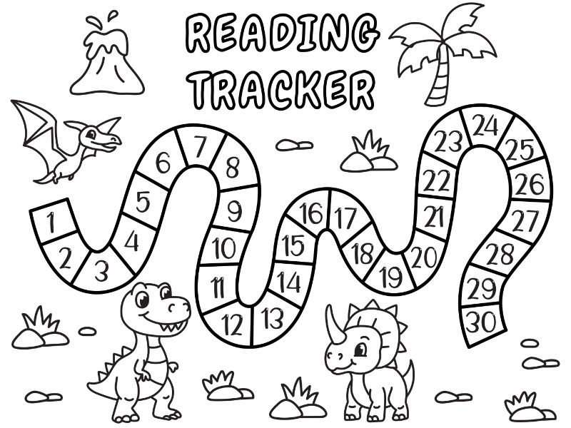 Summer Reading Coloring Dino Coloring Page
