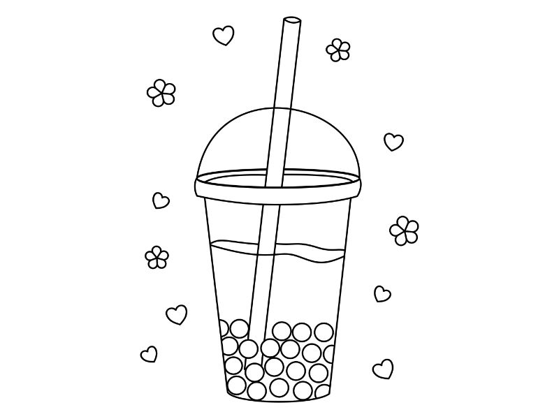 Bubble Tea Coloring Page