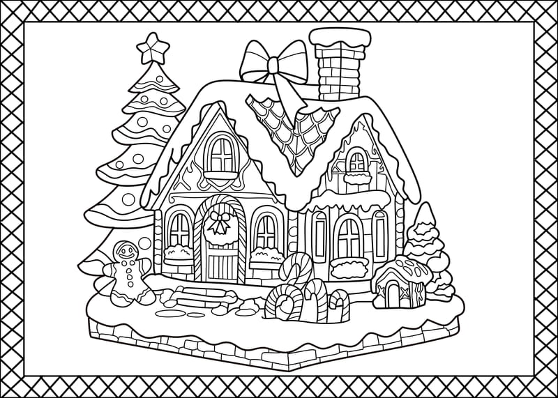 Card Hut Coloring Page