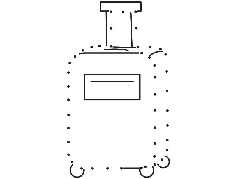 Connect Dots Suitcase Coloring Page