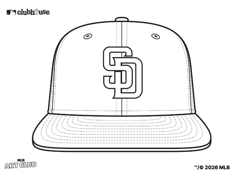 San Diego Padres Hat Coloring Page