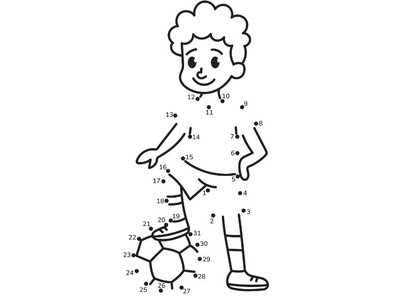 Soccer Connect Dots Coloring Page