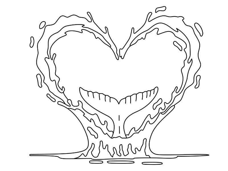 I love Whale Coloring Page