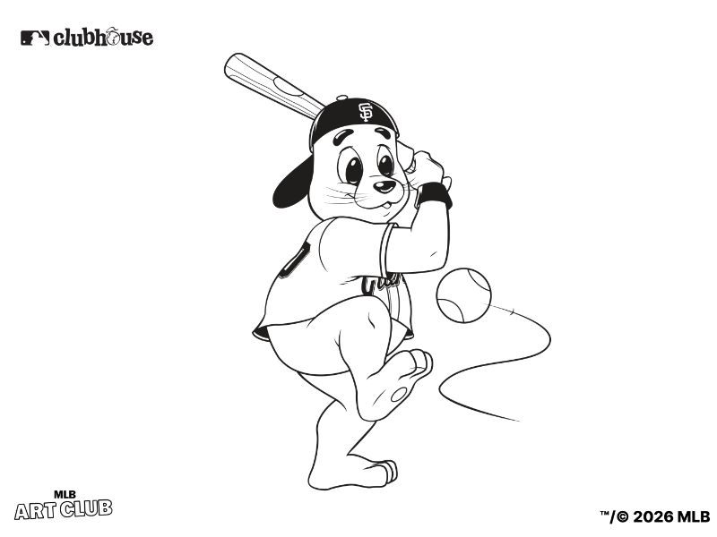 SF Giants Lou Seal Coloring Page