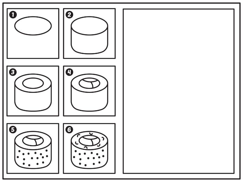How to draw Sushi Coloring Page