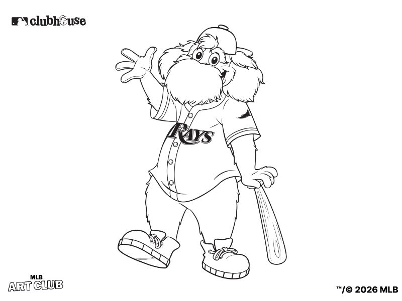 Tampa Bay Rays Raymond Coloring Page