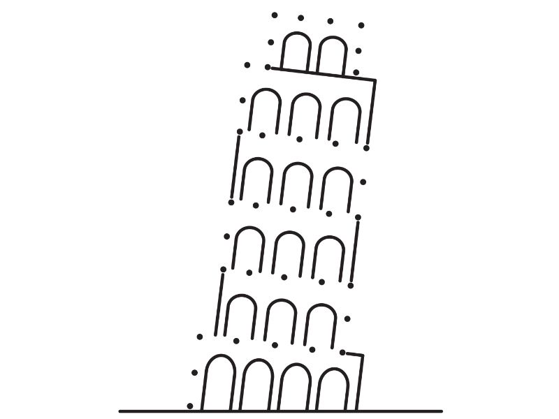 Connect Dots Pisa Coloring Page