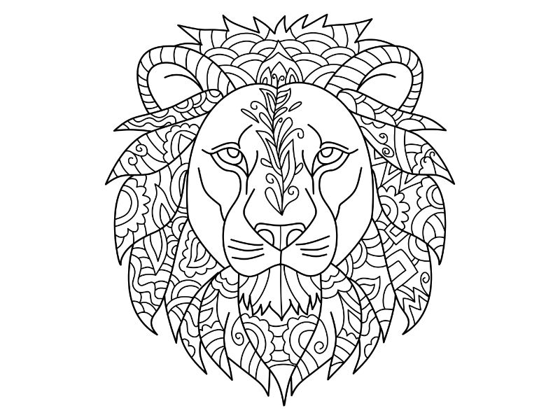 Lion Mandala Coloring Page