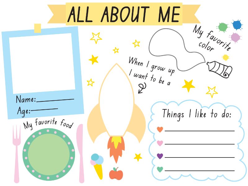 All About Me Coloring Page