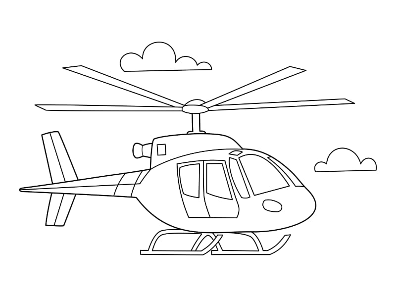 Helicopter Coloring Page