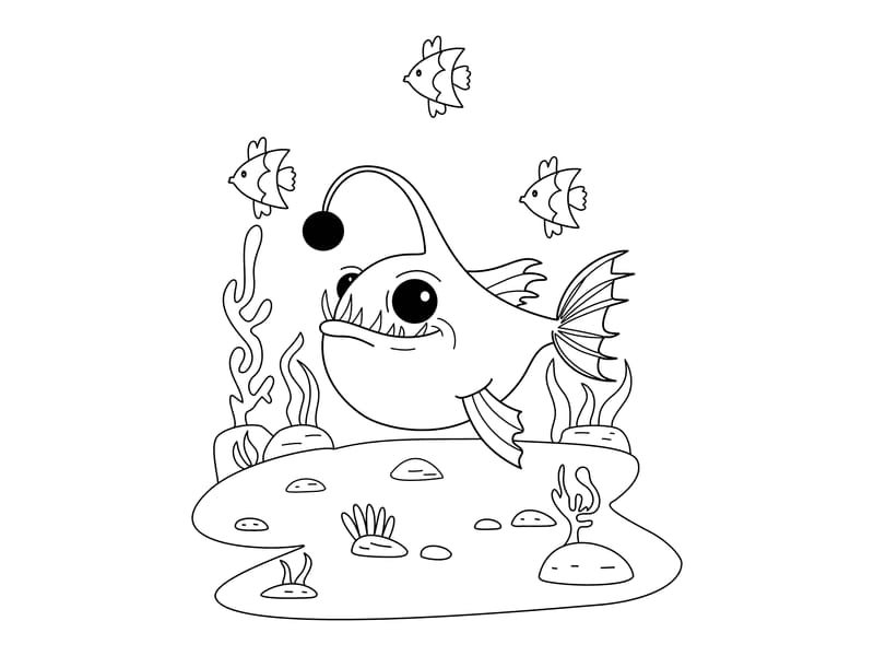 Angler Fish Coloring Page