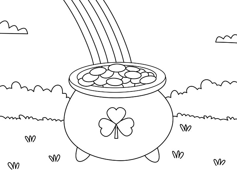 Pot of Gold Coloring Page