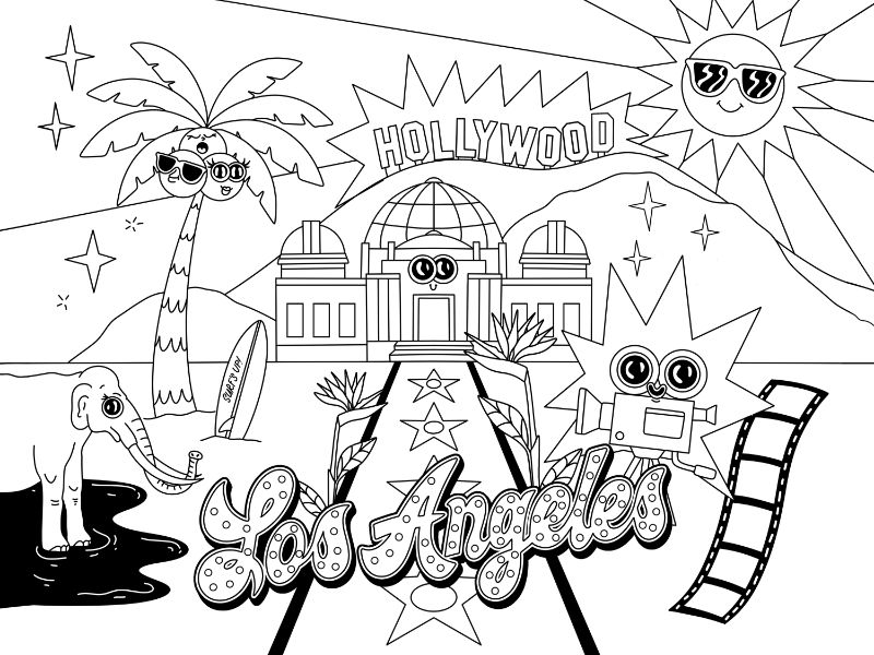 Los Angeles Coloring Page