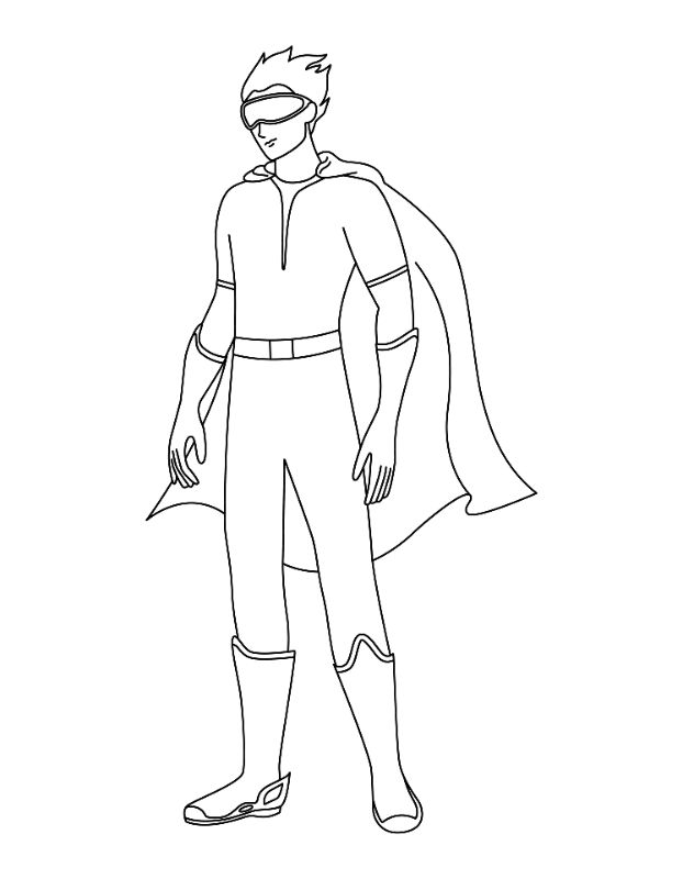 Superhero Coloring Page