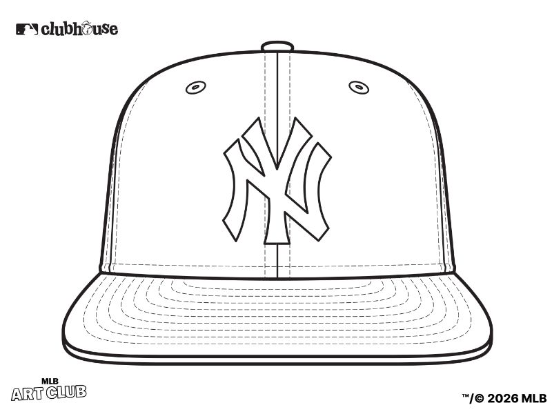 New York Yankees Hat Coloring Page