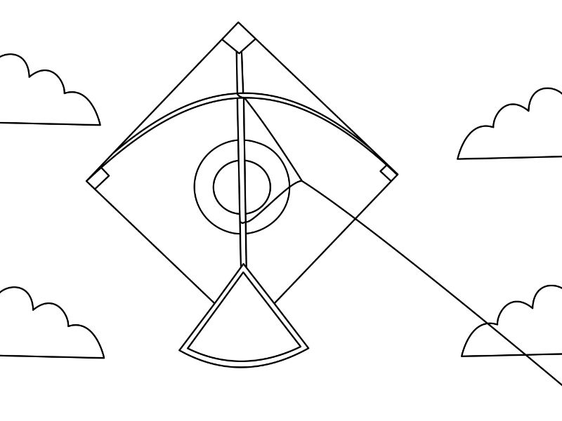 Kite Coloring Page