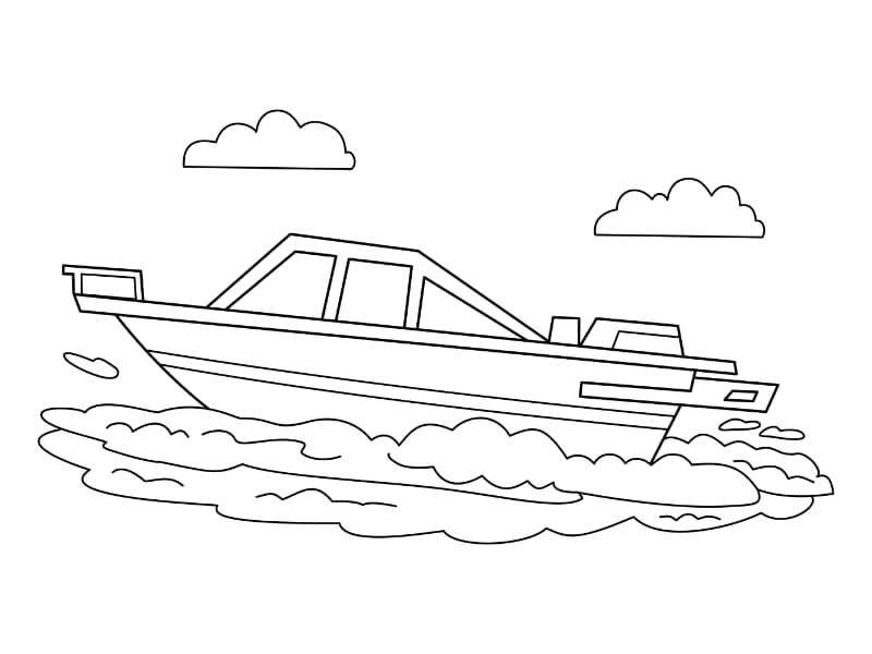 SpeedBoat Coloring Page