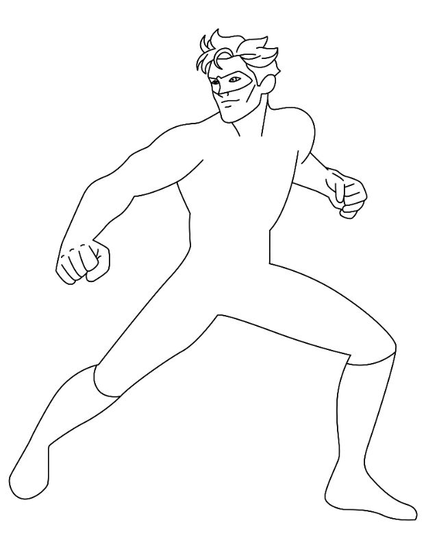 Superhero Coloring Page
