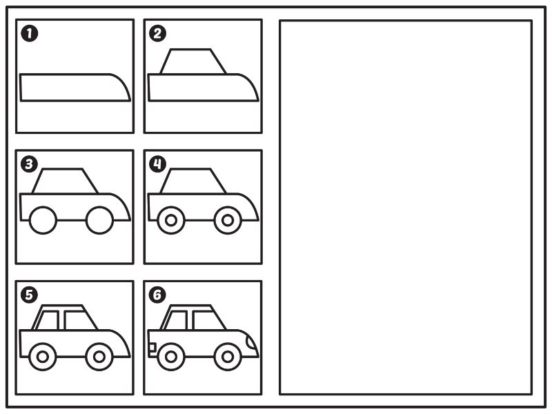 Learn to Draw a Car Coloring Page