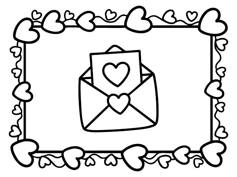 HeartCards Coloring Page