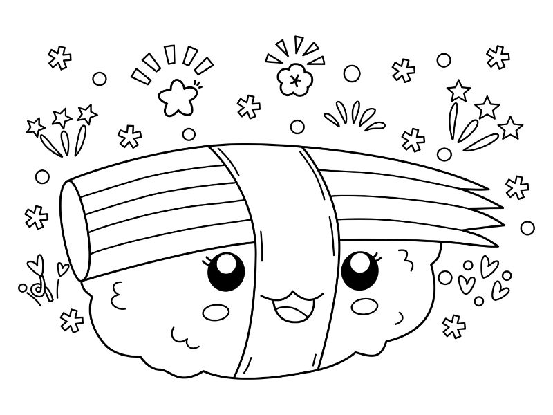 Crab Nigiri Coloring Page