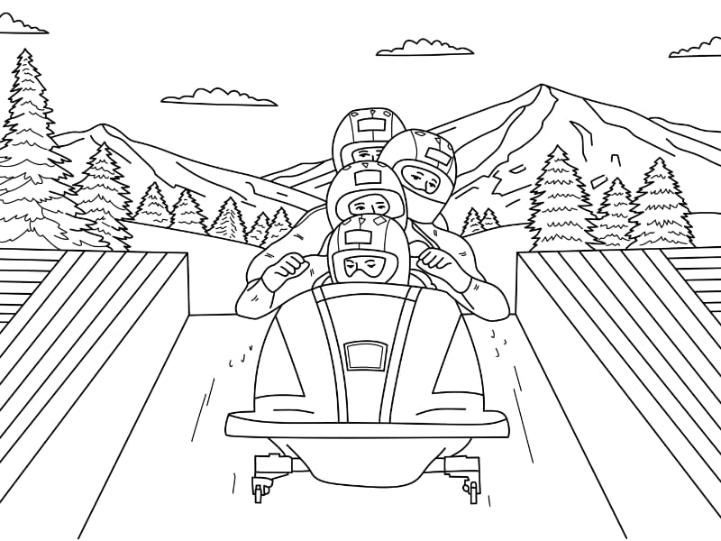 Bobsleigh Coloring Page